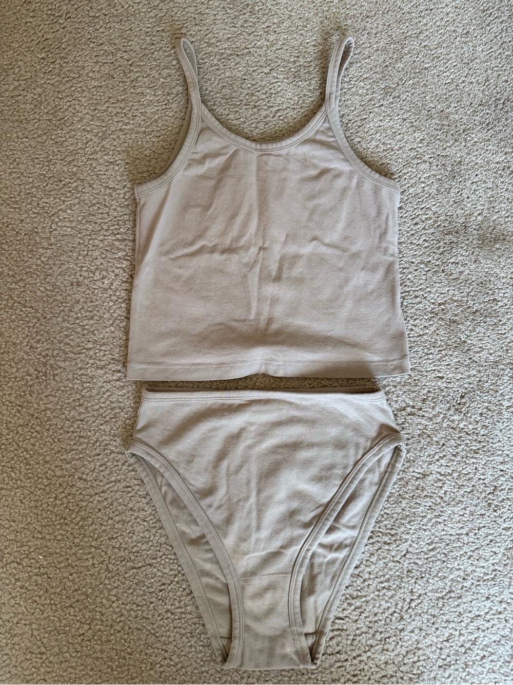 ARQ Set in Taupe Sz Small Crop Tank Misha Undies